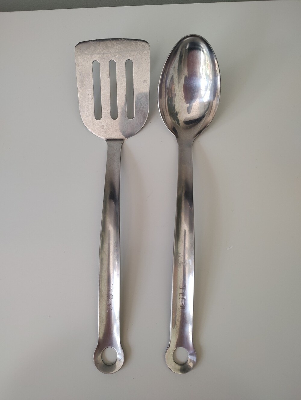 T-Fal Stainless Steel Slotted Spatula And Spoon Set Of Two